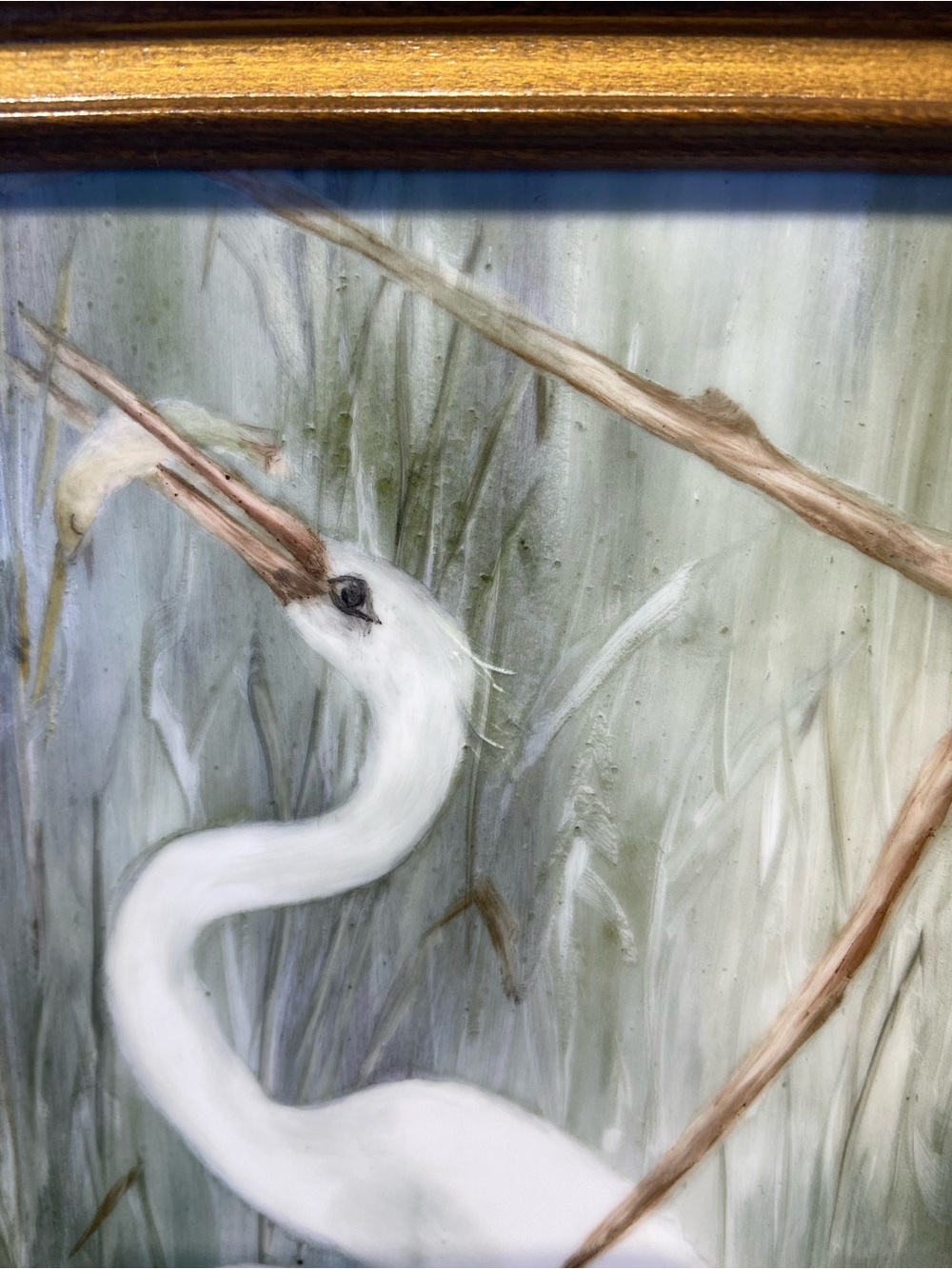 Pair of Hand Painted Birds on Porcelain Tile - Picture 3 of 10